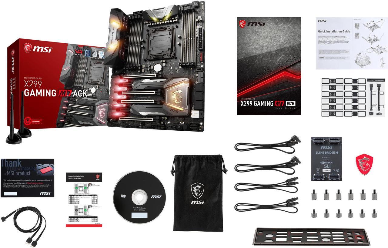 Alt view image 5 of 6 - MSI ENTHUSIAST GAMING X299 GAMING M7 ACK LGA 2066 Intel X299 SATA 6Gb/s ATX Intel Motherboard